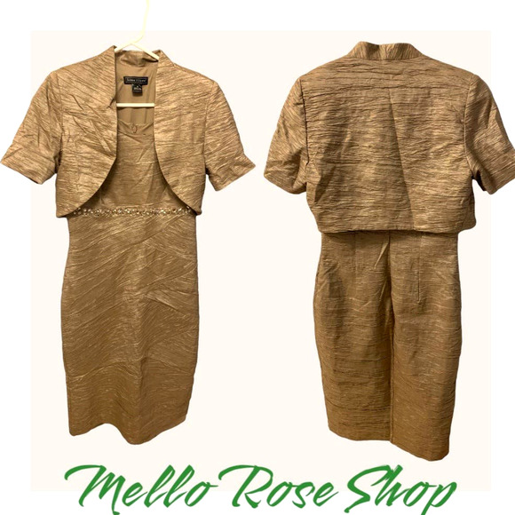 Jessica Howard Gold Mini Dress with Jacket - Picture 11 of 11